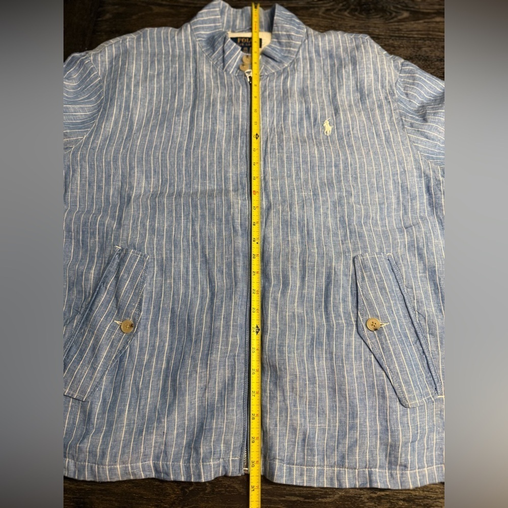 Polo Ralph Lauren XXL Striped Linen Harrington Bomber Jacket Full Zip - Picture 5 of 7